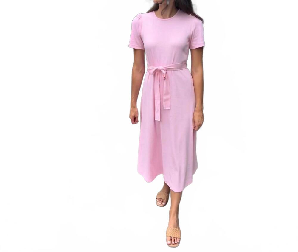 NEW KATHLEEN MAEVE puff sleeve t-shirt dress in pink